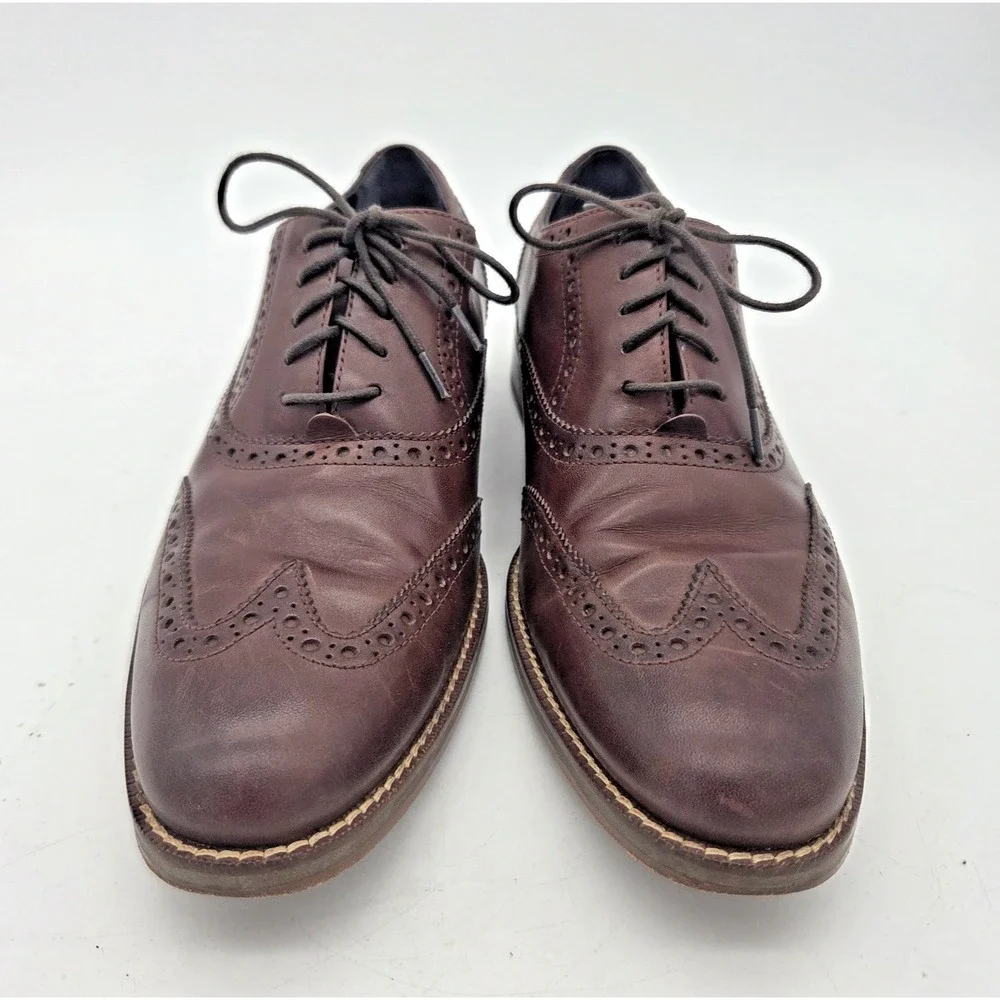 Cole Haan Air Madison Wingtip Men's US 7.5M Brown C10845 Leather Dress Shoes